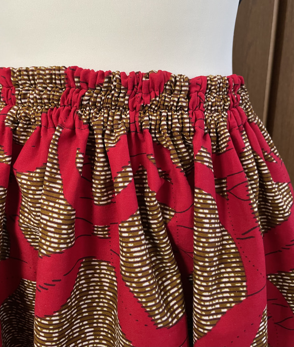 アフリカ布　ギャザースカート　ロングスカート　アフリカン 6枚目の画像
