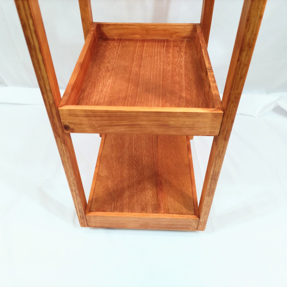 カントリー風手押しワゴン　マホガニー　ひのき