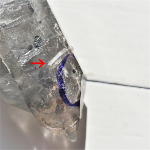 両剣水晶 水入り水晶 ヘマタイトイン水晶 貫入水晶 62mm 原石