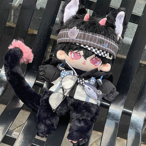 犬 かわいい 大きな尾と耳 20cm ぬいぐるみ 無属性 着せ替え人形