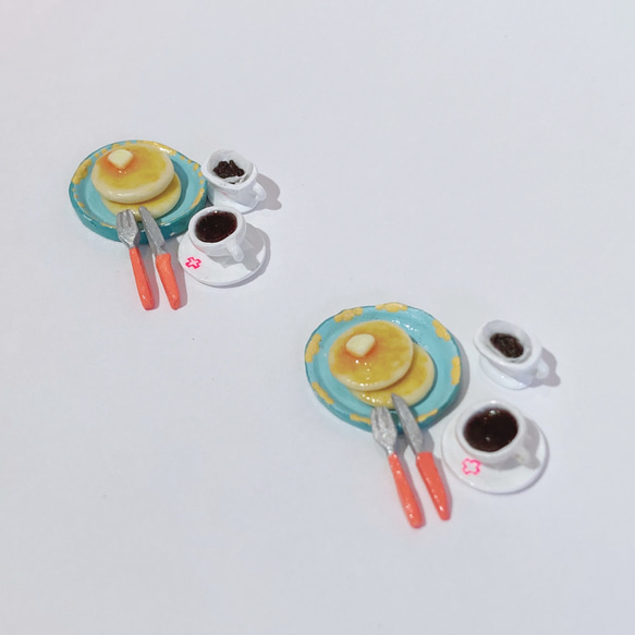 喫茶デリシャス コーヒーパンケーキセット ミニチュア 2枚目の画像