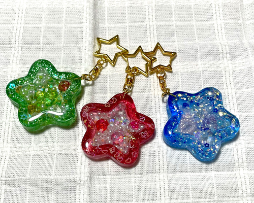 シャカシャカキーホルダーシンプルな蟹ブルー