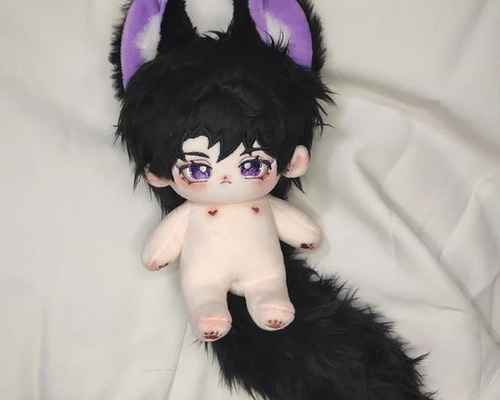 ぬいぐるみ　着せ替え　20cm  オリジナル　三つ編み　紫　男の子 無属性 ぬいぐるみ 20cm 着せ替えぬいぐるみ 男の子 レオスリー