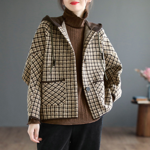 【PINORE】（M）七分袖スプリングコート/シルク混ジャケット/オーバーサイズ スプリングコート レディース トレンチコート ノーカラー 7分