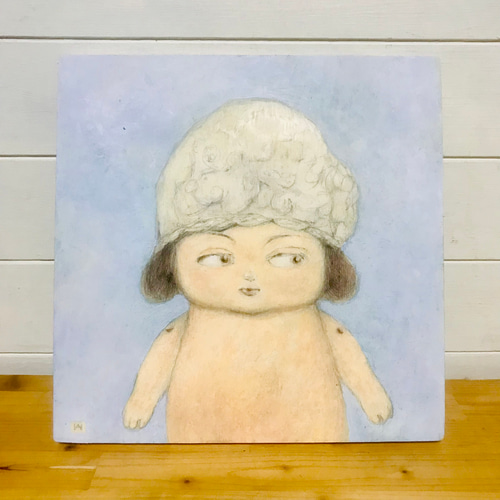 フランス ミニョネット人形 人形の絵 水彩画 アクリル画 絵画 estrella