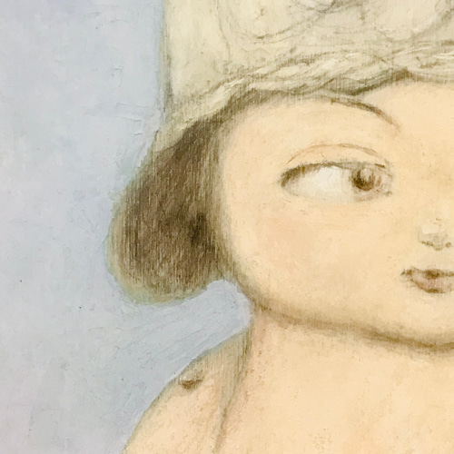 フランス ミニョネット人形 人形の絵 水彩画 アクリル画 絵画 estrella