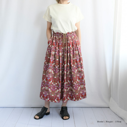 ウィリアムモリス ＜STRAWBERRY THIEF いちご泥棒 ＞ロング スカート  