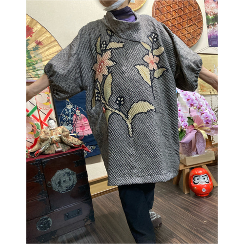 総絞りのチュニック 着物リメイク チュニック 着物リメイク 順子