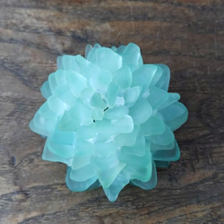 【海灯花】シーグラスのお花のランプシェード　ライトグリーン　薄緑（うすみどり）ギフトラッピング対応 3枚目の画像