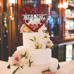 ウェディング 木製ケーキトッパー wedding cake topper ウェディングケーキトップ 2枚目の画像