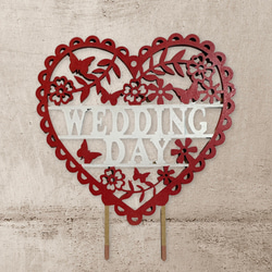 ウェディング 木製ケーキトッパー wedding cake topper ウェディングケーキトップ 4枚目の画像