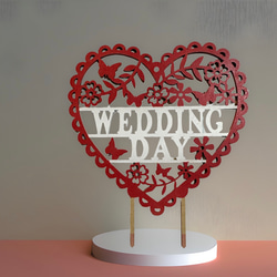 ウェディング 木製ケーキトッパー wedding cake topper ウェディングケーキトップ 1枚目の画像