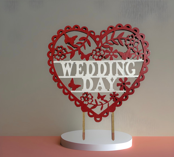 ウェディング 木製ケーキトッパー wedding cake topper ウェディングケーキトップ 1枚目の画像