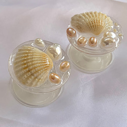 シェルとパールのスマホグリップ　グリップトック　スマホスタンド　韓国　貝殻 11枚目の画像