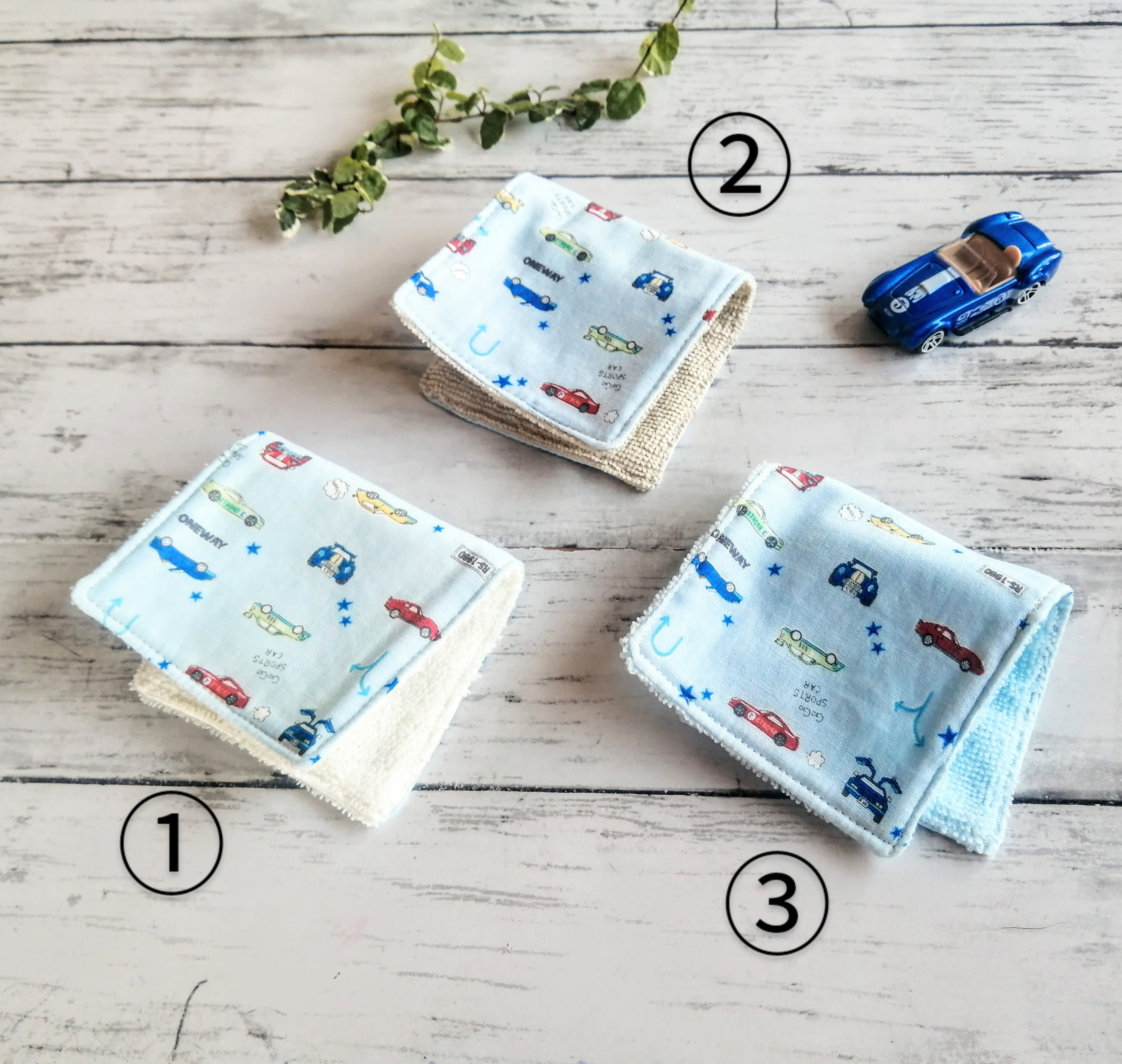 ガーゼハンカチ　ハーフハンカチ　オーダー受付ページ　日本製ダブルガーゼ スポーツカー ハーフハンカチ ガーゼハンカチタオル ダブル