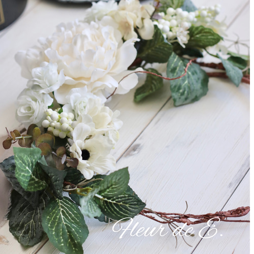 アーティフィシャルフラワー リース 30センチ リース Fleur de E