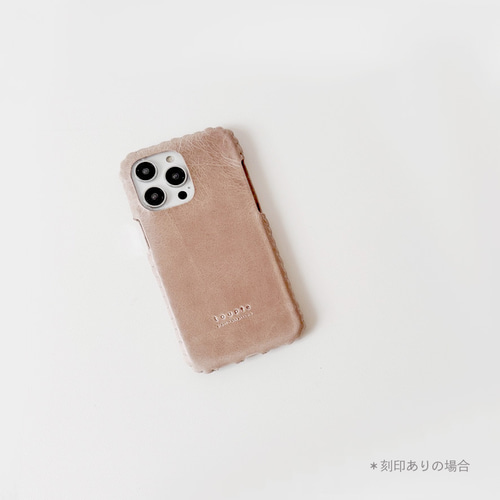 iPhone全機種対応レザーケース（グレージュ） iPhoneケース・カバー