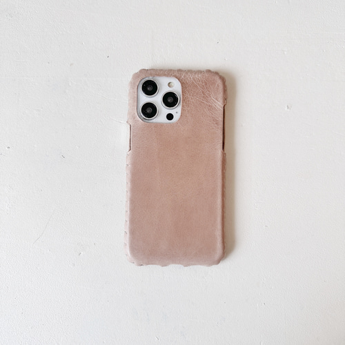 iPhone全機種対応レザーケース（グレージュ） iPhoneケース・カバー