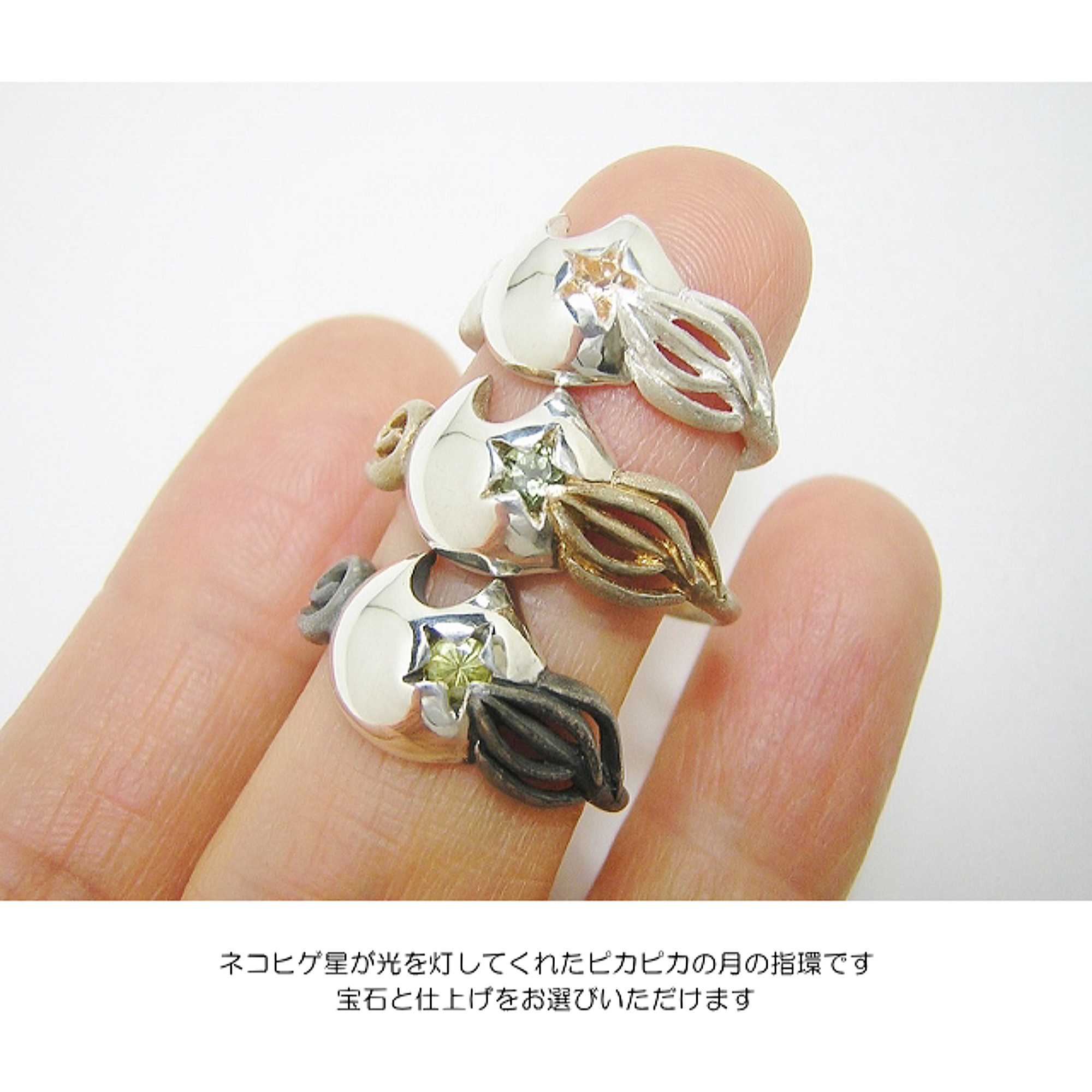 ネコヒゲ星 cat's whiskers' star (猫 ねこ リング 指輪 シルバー 彗星 月 惑星 宇宙 宝石)