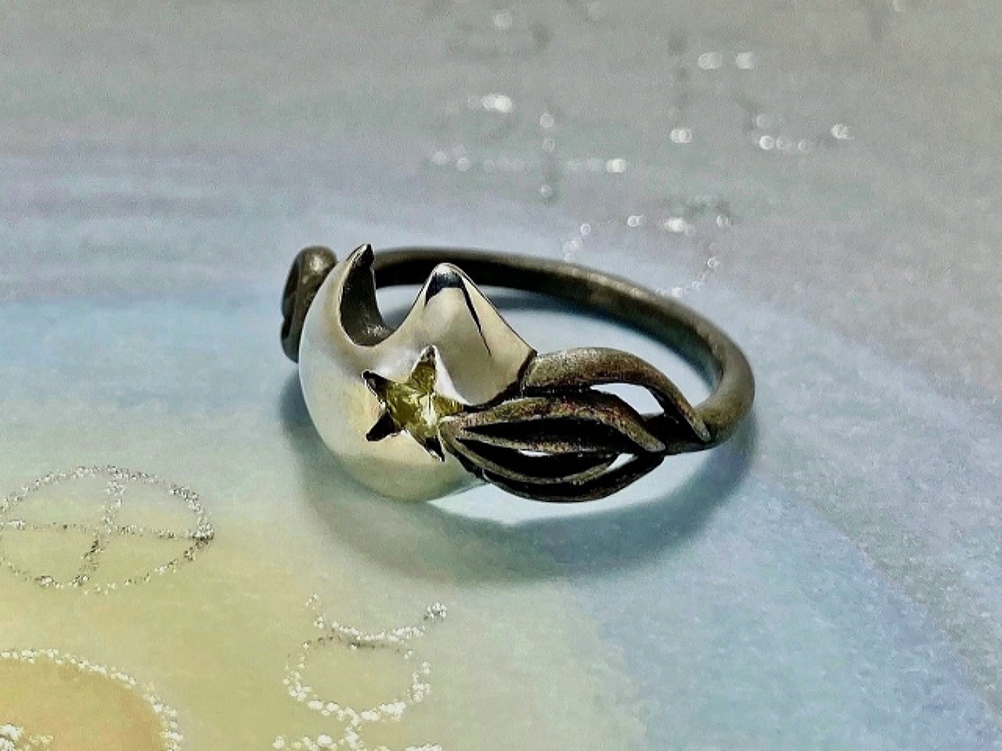 ネコヒゲ星 cat's whiskers' star (猫 ねこ リング 指輪 シルバー 彗星 月 惑星 宇宙 宝石)