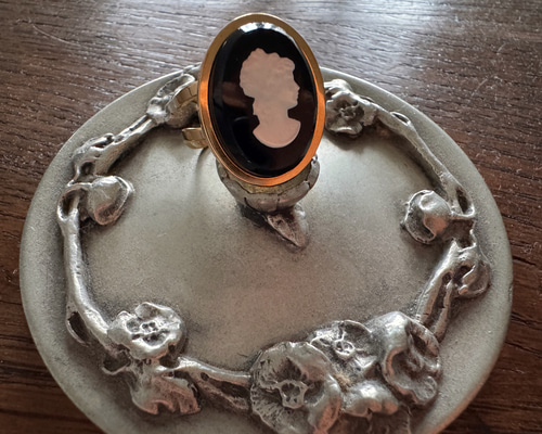 18Kゴールドプレート /指輪13号〜フリーサイズ）ヴィンテージチェコ