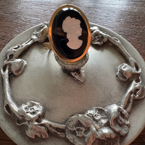 18Kゴールドプレート /指輪13号〜フリーサイズ）ヴィンテージチェコ