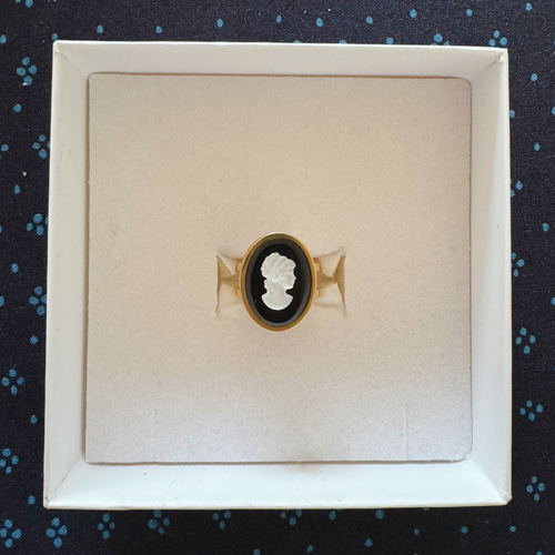 18Kゴールドプレート /指輪13号〜フリーサイズ）ヴィンテージチェコ