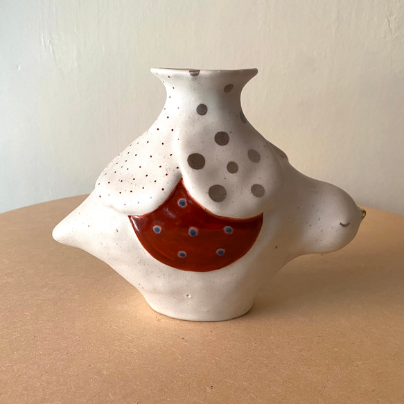 いねむり鳥花入れ(てふてふ付き)【花びん】【花器】【vase】 4枚目の画像