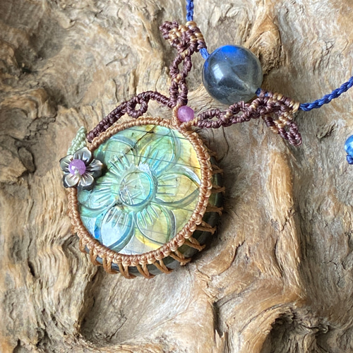 ダークアメジストフラワーアゲート ピンクアメジストxフラワーアゲートの断面プレート Look inside