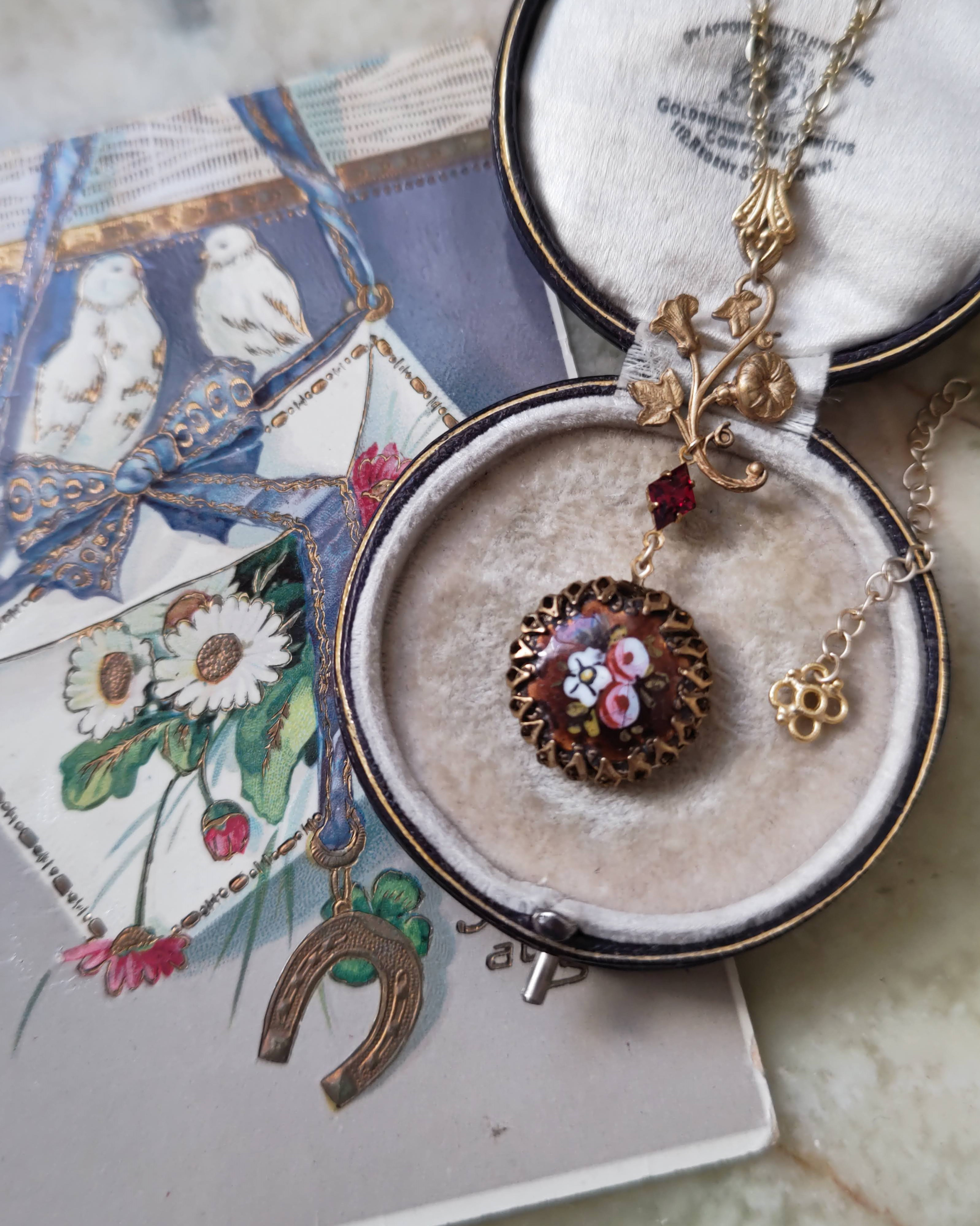 ヴィンテージアメジストペリドットネックレスイヤリング