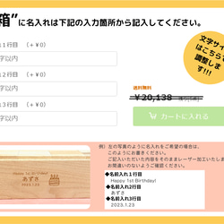 ◎【40-4】収納箱 名入れ 1歳 2歳 3歳 4歳 5歳 国産 積み木 プレゼント 知育 名入れ 木製 白木 おしゃれ 7枚目の画像