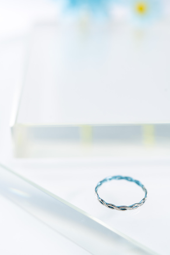 チタンリング スカイブルアプト sukaiburuuapt 重ね付け 細指輪 Skinny Ring　size約7.5号 14枚目の画像