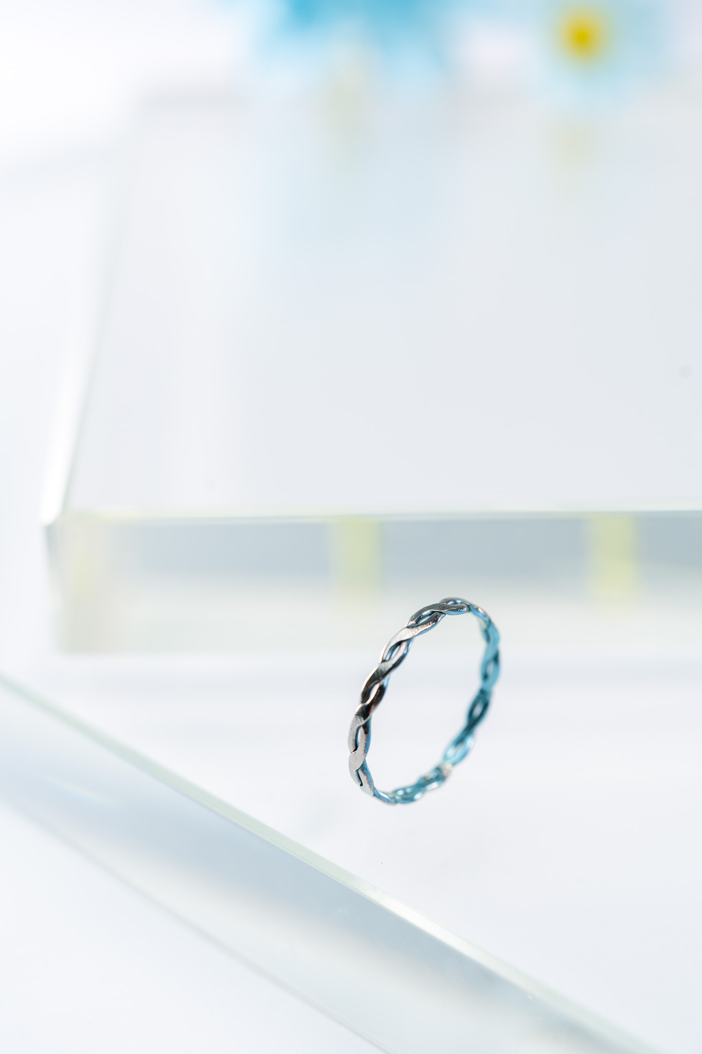 チタンリング スカイブルアプト sukaiburuuapt 重ね付け 細指輪 Skinny Ring　size約7.5号