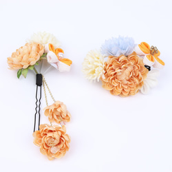 ［送料無料］絹の花のかんざしアクセサリー成人式 髪飾り 結婚式 着物 袴 和装 卒業式 5枚目の画像