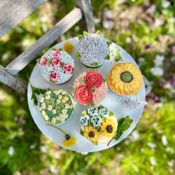 cupcake flowers box 2025 B/フラワーカップケーキ6個セット /【母の日2025】 2枚目の画像