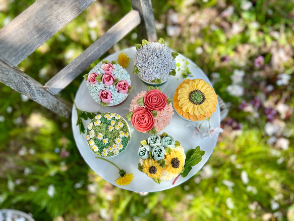 cupcake flowers box 2025 B/フラワーカップケーキ6個セット /【母の日2025】 2枚目の画像