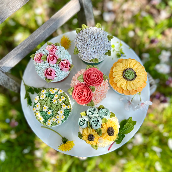 cupcake flowers box 2025 B/フラワーカップケーキ6個セット /【母の日2025】 1枚目の画像