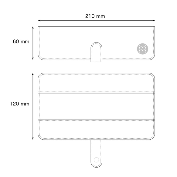 ［PUレザー］マスクケース　ダークグレー/ わずか30g。縦型でコンパクトな軽いマスクケースです。 5枚目の画像