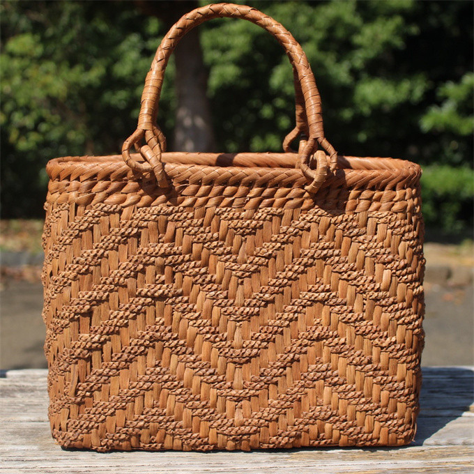 99020 山葡萄かごバッグ 網代編み やまぶどう 山ぶどう カゴバッグ バスケット レディース 山葡萄かごバッグ