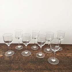 SALE!ヴィンテージリキューガラス ワイングラス　昭和気泡　ハンドメイドコップ　吹きガラス 5枚目の画像