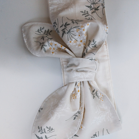 ネッククーラー スカーフ ひんやり  真夏 節電 保冷剤 リネン 母の日  リボン型 2枚目の画像