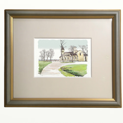 ポストカード ヨーロッパ風景画（組み合わせ自由4枚セット1.000円）No.225  ブルゴーニュ　丘の上の教会 4枚目の画像