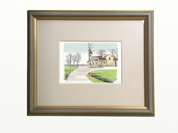 ポストカード ヨーロッパ風景画（組み合わせ自由4枚セット1.000円）No.225  ブルゴーニュ　丘の上の教会 4枚目の画像