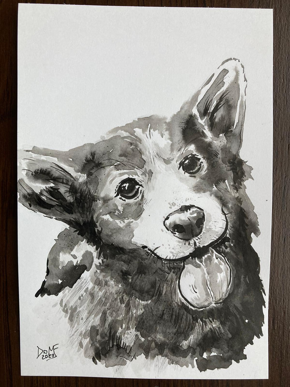 犬　DOG ウェルシュコーギー　アート 2枚目の画像
