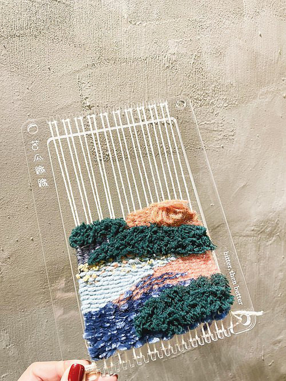 透明壓克力 攜帶梭織板 附梭織工具 送毛線 教學影片 / 簡易織布 Acrylic Weaving Loom Kit 第5張的照片