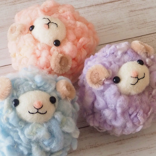羊毛フェルト】もこもこひつじちゃん制作風景 本当は作り方を