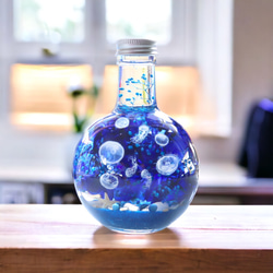 クラゲゆらめく瑠璃色の海世界＊LEDライト付き（無料ギフトラッピング） 3枚目の画像