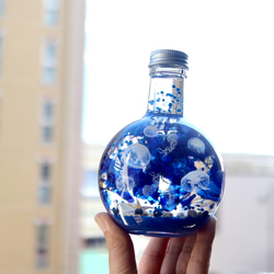 クラゲゆらめく瑠璃色の海世界＊LEDライト付き（無料ギフトラッピング） 7枚目の画像