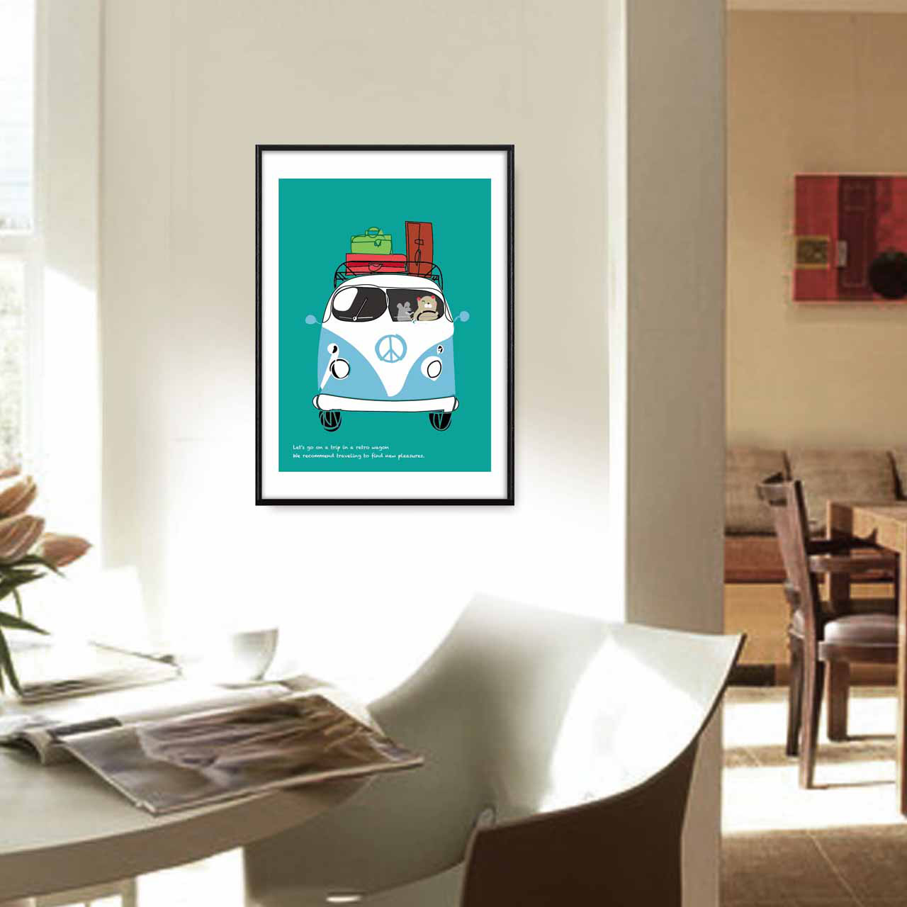 旅に出よう　イラスト　アートポスター　アート　ポスター　A4A3A2A1　アート/sei検索 　動物　1184