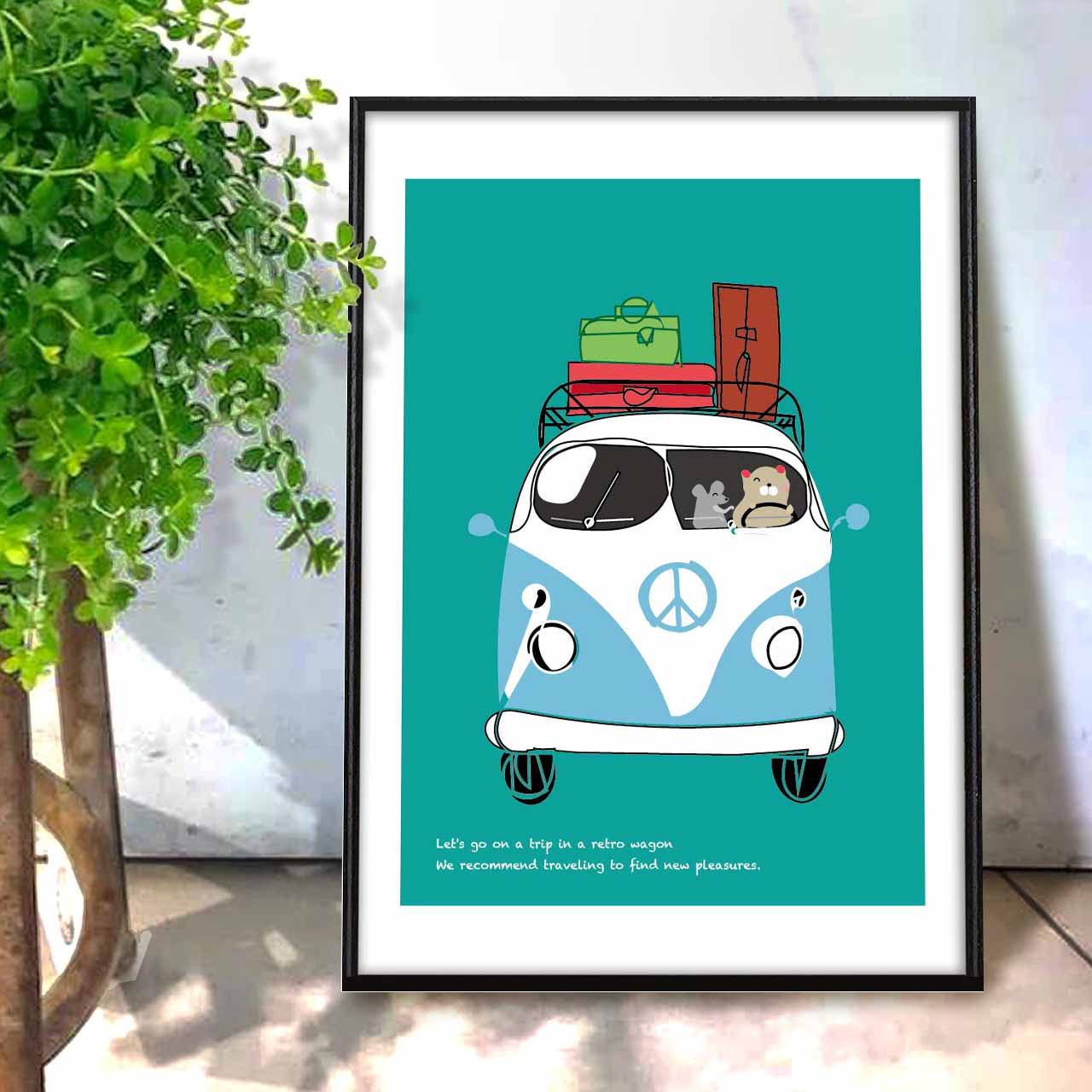 旅に出よう　イラスト　アートポスター　アート　ポスター　A4A3A2A1　アート/sei検索 　動物　1184